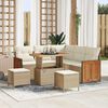 vidaXL Gartensofa-set mit Kissen 9 pcs Beige und Creme Poly-Rattan