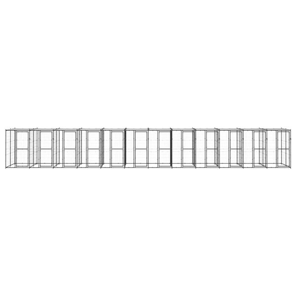 vidaXL Outdoor-Hundezwinger Stahl mit &Uuml;berdachung 29,04 m&sup2;