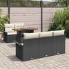 vidaXL Garten-Sofa-Set mit Speicher 6 pcs Schwarz Poly Rattan