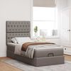 vidaXL Ottoman-Bett mit Matratze & LEDs Taupe 80x200 cm Stoff