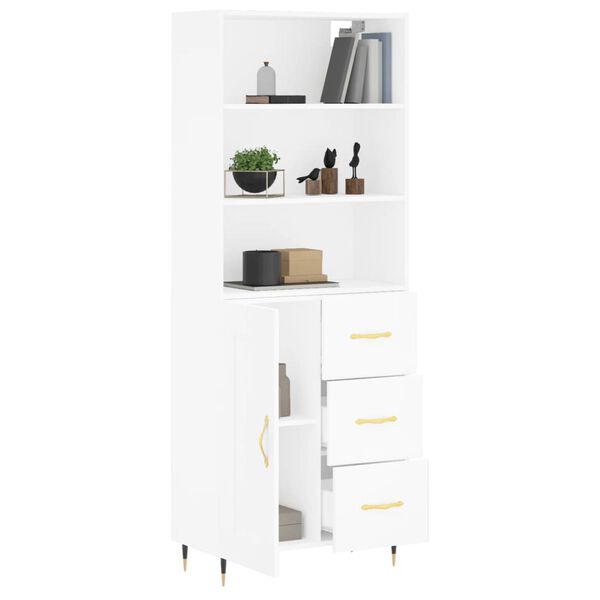 vidaXL Highboard Wei&szlig; 69,5x34x180 cm Holzwerkstoff
