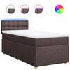 vidaXL Boxspringbett mit Matratze Dunkelbraun 90x200 cm Stoff
