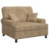 vidaXL XXL-Sessel mit Kissen Beige 1,5 Linien Stoff