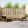 vidaXL Outdoor-Sofagarnitur mit Kissen 6 pcs Natur und Beige