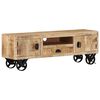 vidaXL TV-Schrank mit R&auml;dern 110x30x37 cm Massivholz Mango