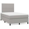 vidaXL Boxspringbett mit Matratze Hellgrau 120x200 cm Stoff