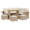 vidaXL Gartensofa-set 9 Stk. Beige Poly-Rattan
