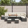 vidaXL Gartensofa-set mit Kissen 10 pcs Schwarz Poly Rattan