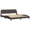 vidaXL Bett mit Matratze "Hvar" Dunkelbraun 180x200 cm Stoff