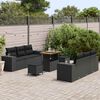 vidaXL Gartensofa-set mit Kissen mit Kissen 9 pcs Schwarz Poly Rattan