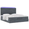 vidaXL Ottoman-Bett mit Matratzen & LEDs Dunkelgrau 200x200 cm Samt