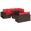 vidaXL 11-teiliges Gartensofa-Set mit Kissen, braun, Polyrattan