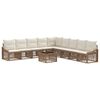 vidaXL Gartensofa-set Verstellbar 10 pcs Beige Poly-Rattan