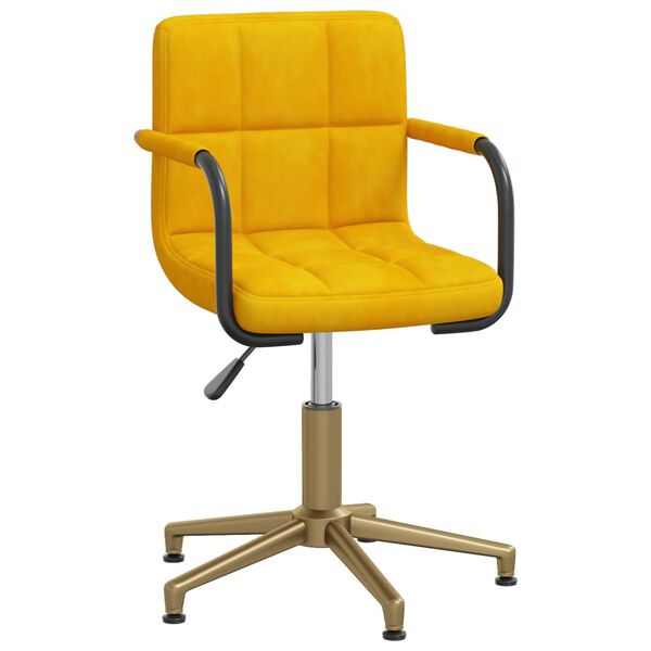 vidaXL Esszimmerst&uuml;hle 4 Stk. Drehbar Senfgelb Samt