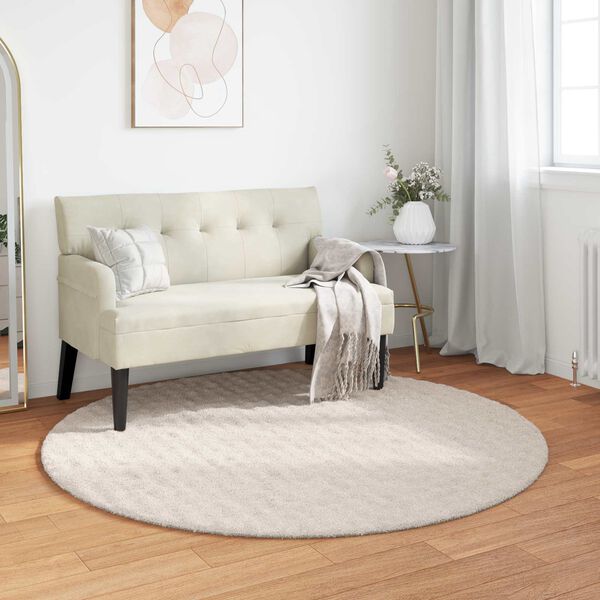 vidaXL Bereichsteppiche Rund Beige &Oslash; 120 CM