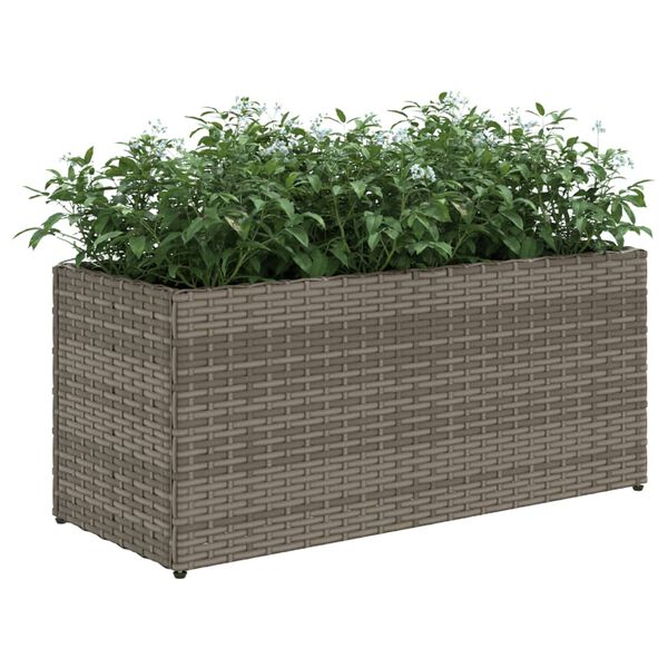 vidaXL Hochbeet mit 2 F&auml;chern Grau 72x30x32 cm Poly Rattan