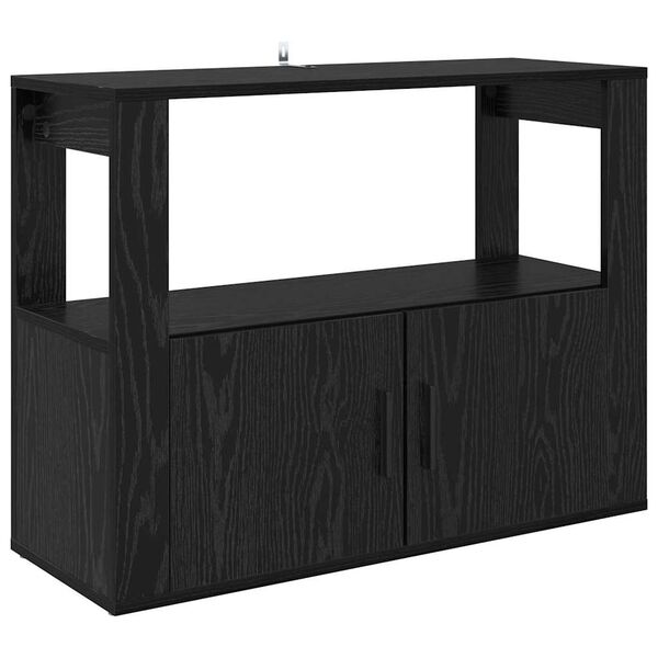 vidaXL Sideboard Schwarz Eichen-Optik 80 x 30 x 60 cm Holzwerkstoff