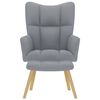 vidaXL Relaxsessel mit Hocker Hellgrau Stoff