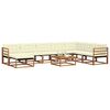vidaXL Outdoor-Sofagarnitur 25 pcs Natur und Creme Massivholz Akazie