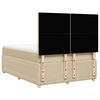 vidaXL Boxspringbett mit Matratze Creme 140x200 cm Stoff