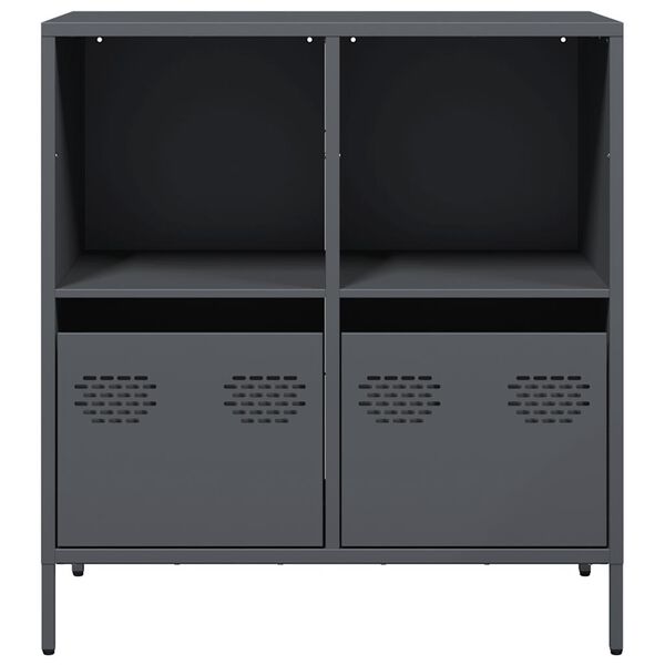 vidaXL Sideboard Anthrazit 68x39x73,5 cm Kaltgewalzter Stahl