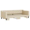 vidaXL Tagesbett Ausziehbar Creme 80x200 cm Stoff