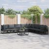 vidaXL Gartensofa-set mit Kissen 8 pcs Schwarz Aluminium