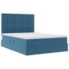 vidaXL Bett mit Stauraum und LED mit LED Dunkelblau 140 x 200 cm Samt