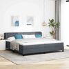vidaXL Boxspringbett mit Matratze Dunkelgrau 200 x 200 cm Samt