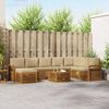 vidaXL Ecksofa Set mit Kissen 9 pcs Natur und Beige Massivholz Akazie