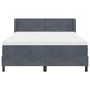 vidaXL Boxspringbett mit Matratze Dunkelgrau 200 x 160 cm Samt
