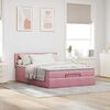 vidaXL Ottoman-Bett mit Matratze & LEDs Rosa 140x200 cm Samt