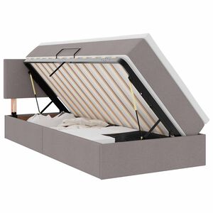 vidaXL Bett mit Stauraum und LED mit Matratze Taupe 90 x 190 cm Stoff