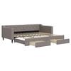 vidaXL Tagesbett Ausziehbar mit Schubladen Taupe 90x200 cm Stoff