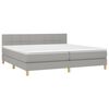 vidaXL Boxspringbett mit Matratze & LED Hellgrau 200x200 cm Stoff