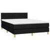 vidaXL Boxspringbett mit Matratze & LED Schwarz 140x190 cm Stoff