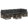 vidaXL Gartensofa-set 8 stk. Grau und Dunkelgrau Poly-Rattan