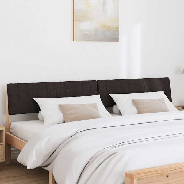 vidaXL Gepolstertes Kopfteil Schwarz 200 cm Massives Kiefernholz