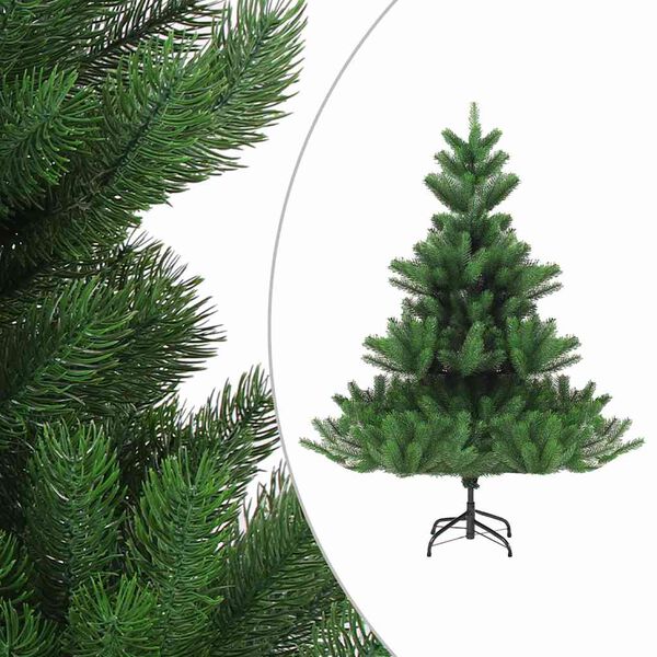 vidaXL K&uuml;nstlicher Weihnachtsbaum Nordmann LED & Kugeln Gr&uuml;n 120 cm
