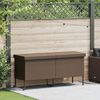 vidaXL Gartentruhe mit Rollen Braun 160x55x75 cm Poly Rattan