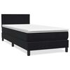 vidaXL Boxspringbett mit Matratze & LED Schwarz 100x220 cm Samt