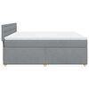 vidaXL Boxspringbett mit Matratze Hellgrau 180x200 cm Stoff