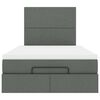 vidaXL Ottoman-Bett mit Matratze Dunkelgrau 120x190 cm Stoff