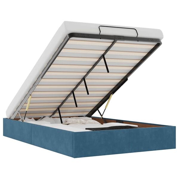 vidaXL Ottoman-Bett ohne Matratze Dunkelblau 120x200 cm Samt