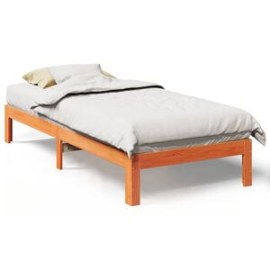 vidaXL Massivholzbett ohne Matratze Wachsbraun 80x200 cm Kiefernholz