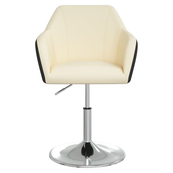 vidaXL Esszimmerstuhl Creme und Schwarz Kunstleder