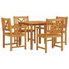 vidaXL Garten Essgruppe 5 pcs Braun Massivholz Akazie