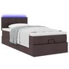 vidaXL Ottoman-Bett mit Matratze & LEDs Dunkelbraun 90x190 cm Stoff