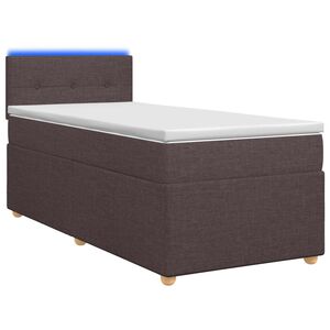 vidaXL Boxspringbett mit Matratze Dunkelbraun 80 x 200 cm Stoff
