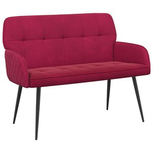 vidaXL Zweisitzer-Sofa mit Metallbeinen 2-Sitzer Weinrot Samt